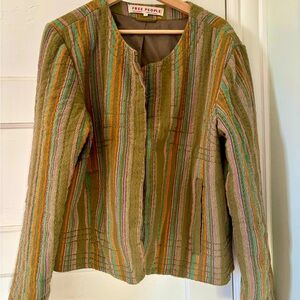 Free People Zandi Woven Quilted Boxy Cropped Jacket XL